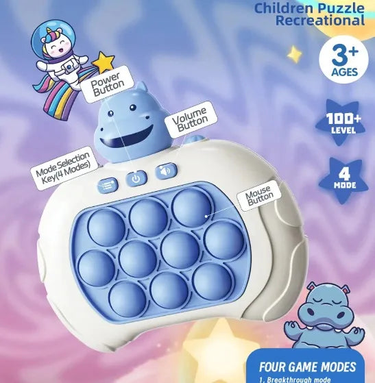 Pop It Brinquedo de apertar Sensorial Toy Hipopótamo Azul