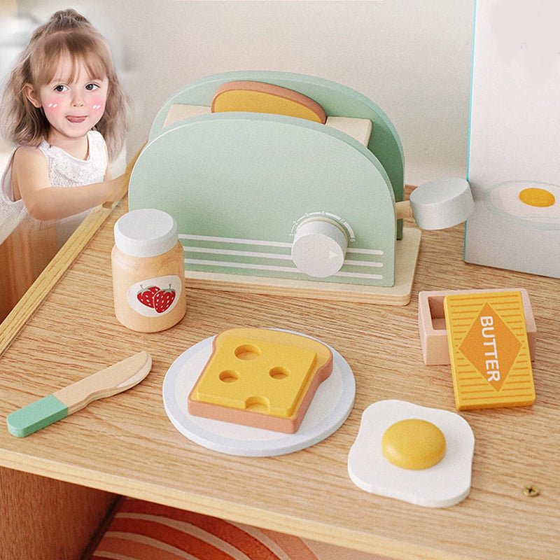 Conjunto Breakfast de madeira. Montessori