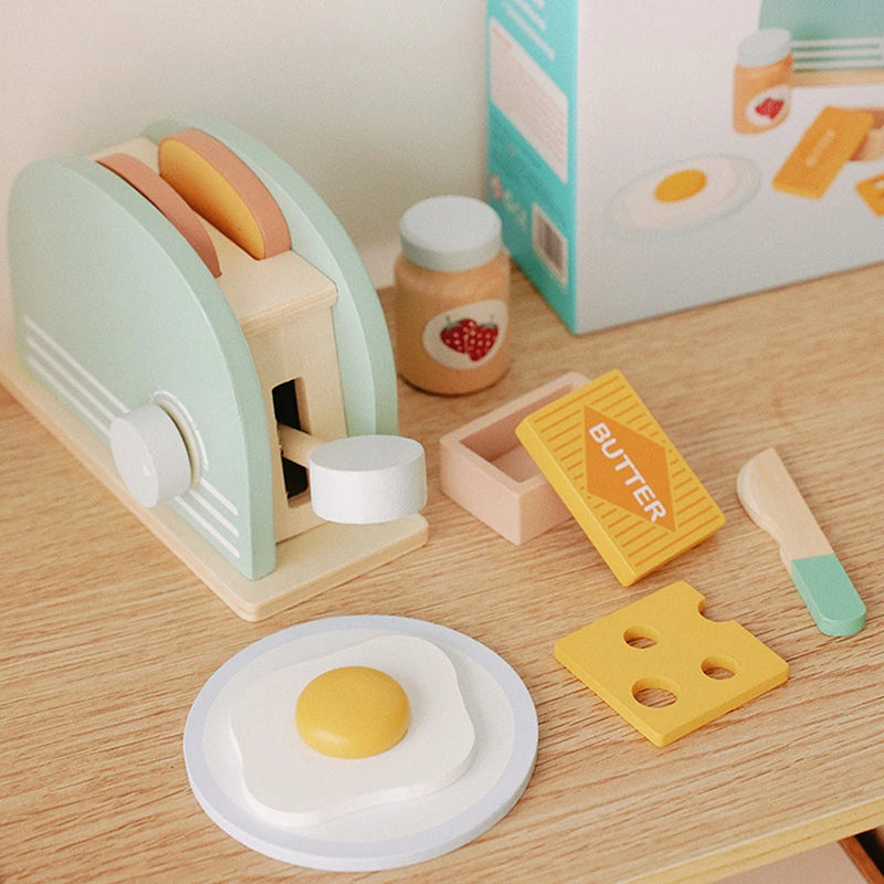 Conjunto Breakfast de madeira. Montessori